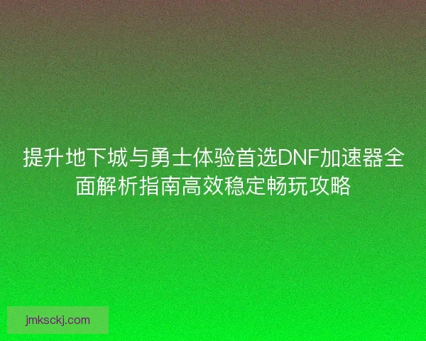 提升地下城与勇士体验首选DNF加速器全面解析指南高效稳定畅玩攻略