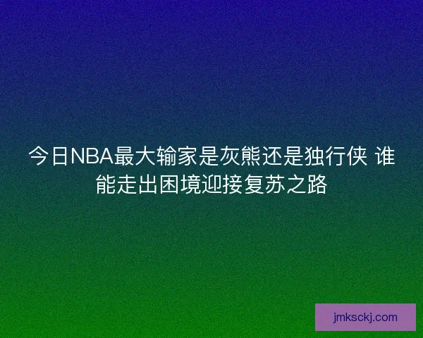 今日NBA最大输家是灰熊还是独行侠 谁能走出困境迎接复苏之路 今日NBA最大输家是灰熊还是独行侠 谁能走出困境迎接复苏之路